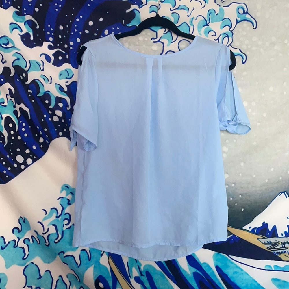 Shein baby blue sheer top